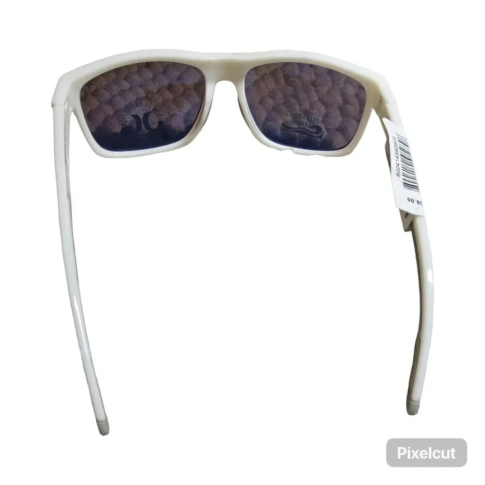 Hurley Sunglasses Floating White Frame Blue Lenses Polarized Unisex